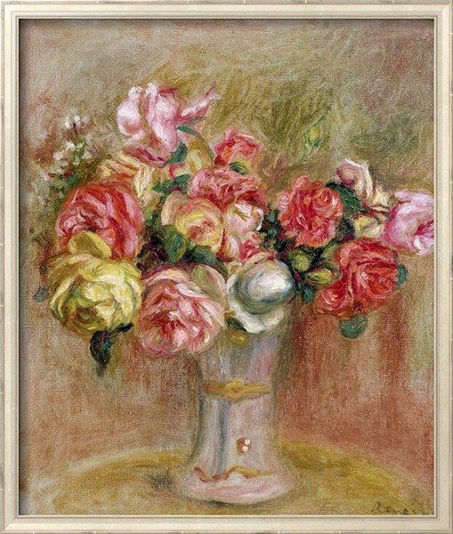 Roses in a Sevres Vase - Pierre Auguste Renoir Painting